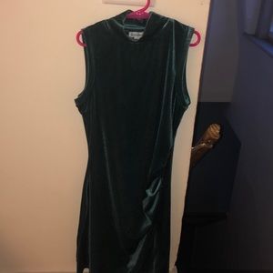 Green suede dress